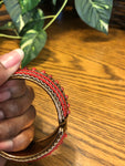 Red and Gold Beaded Cultural Toned Bracelet