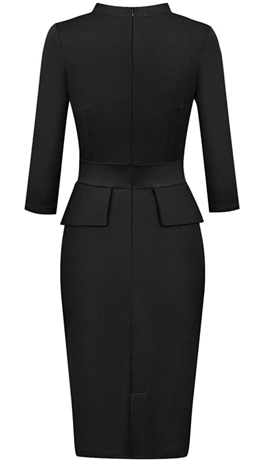 Vintage Inspired Peplum Dress (Sizes Small - 2XLarge) Black – Uylee's ...