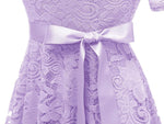Vintage Inspired Full Lace Cocktail Dress, Sizes Small - 3XLarge (Lavender)
