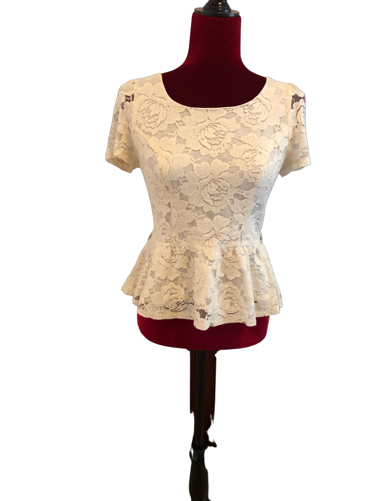 Hearts Brand Lace Fitted Blouse, Size Medium - Gently Used