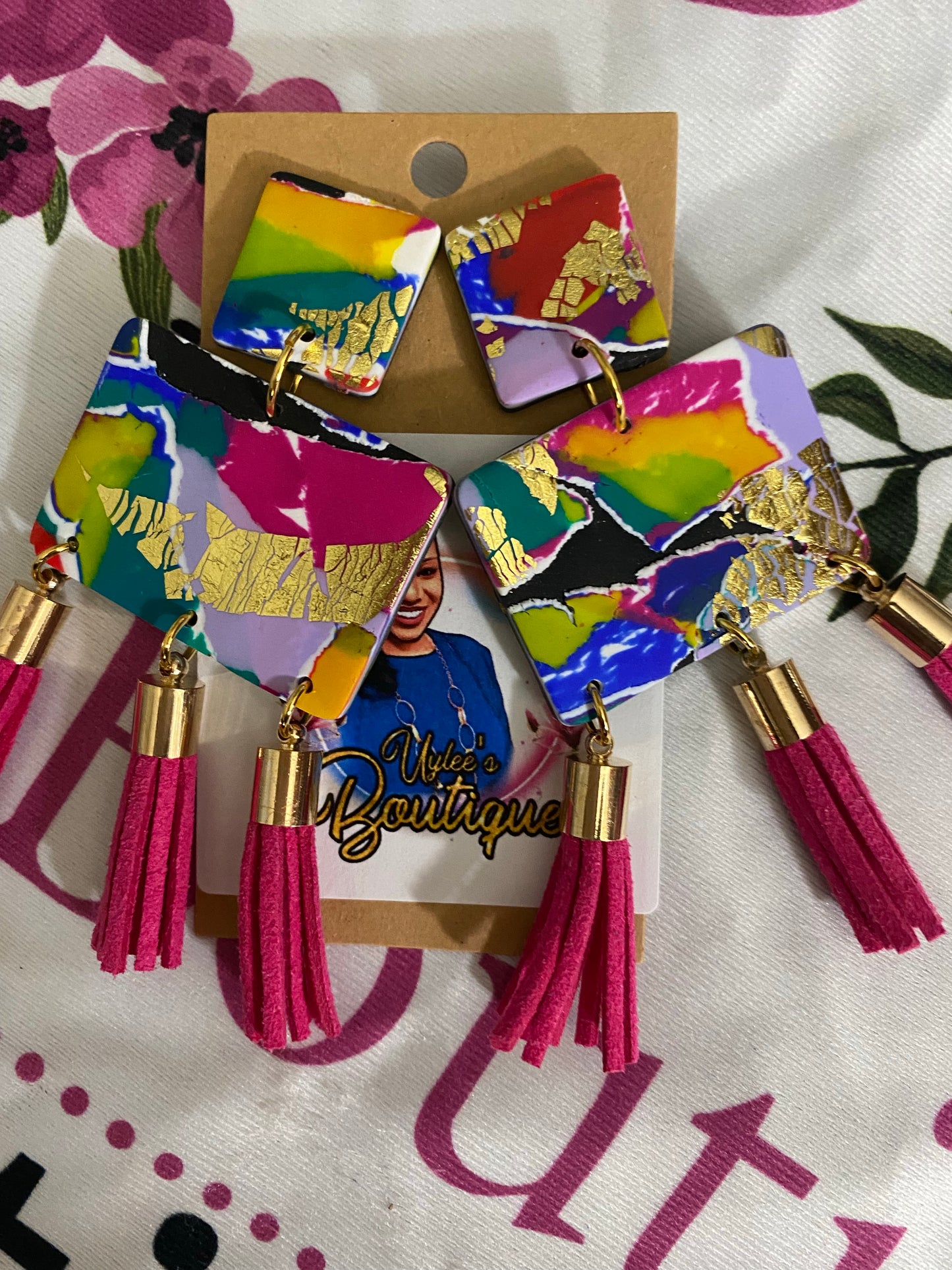 1980’s Themed - Hand Made Large Tassel Earrings