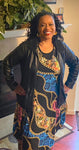 Chain Print Short Sleeve Maxi Dress, Sizes Small - 3XLarge