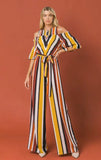 Open Shoulder Stripe Jumpsuit, Sizes Small - Large