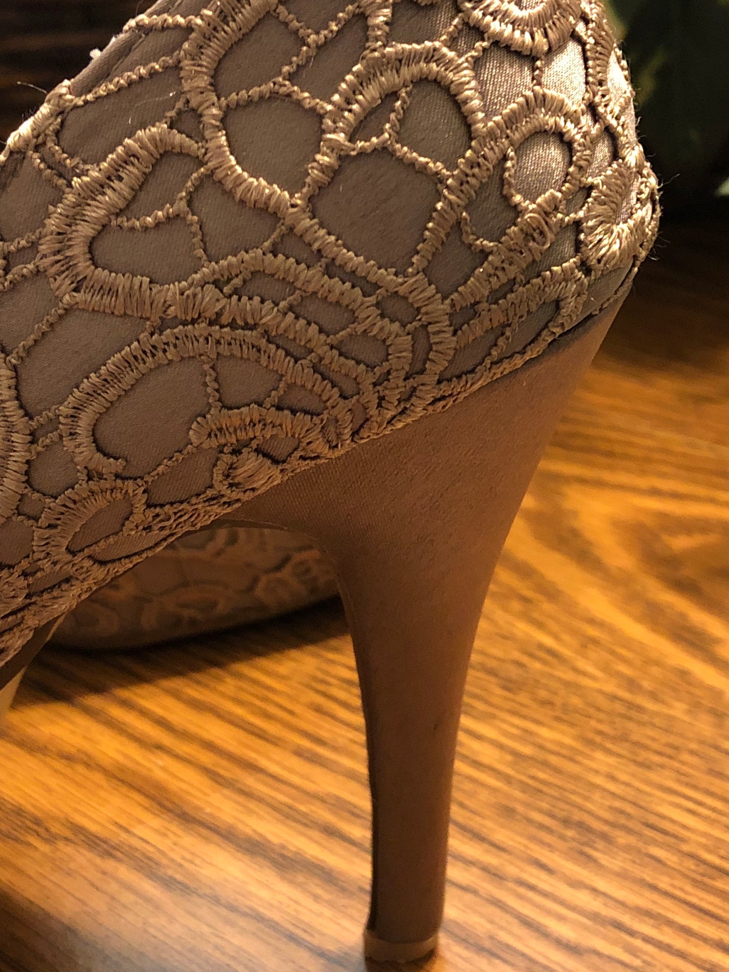 Gold Embroidered Heels from Paris, US Size 8 - Used