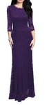 Vintage Inspired Lace Dress, Sizes Small - 2XLarge (Purple)