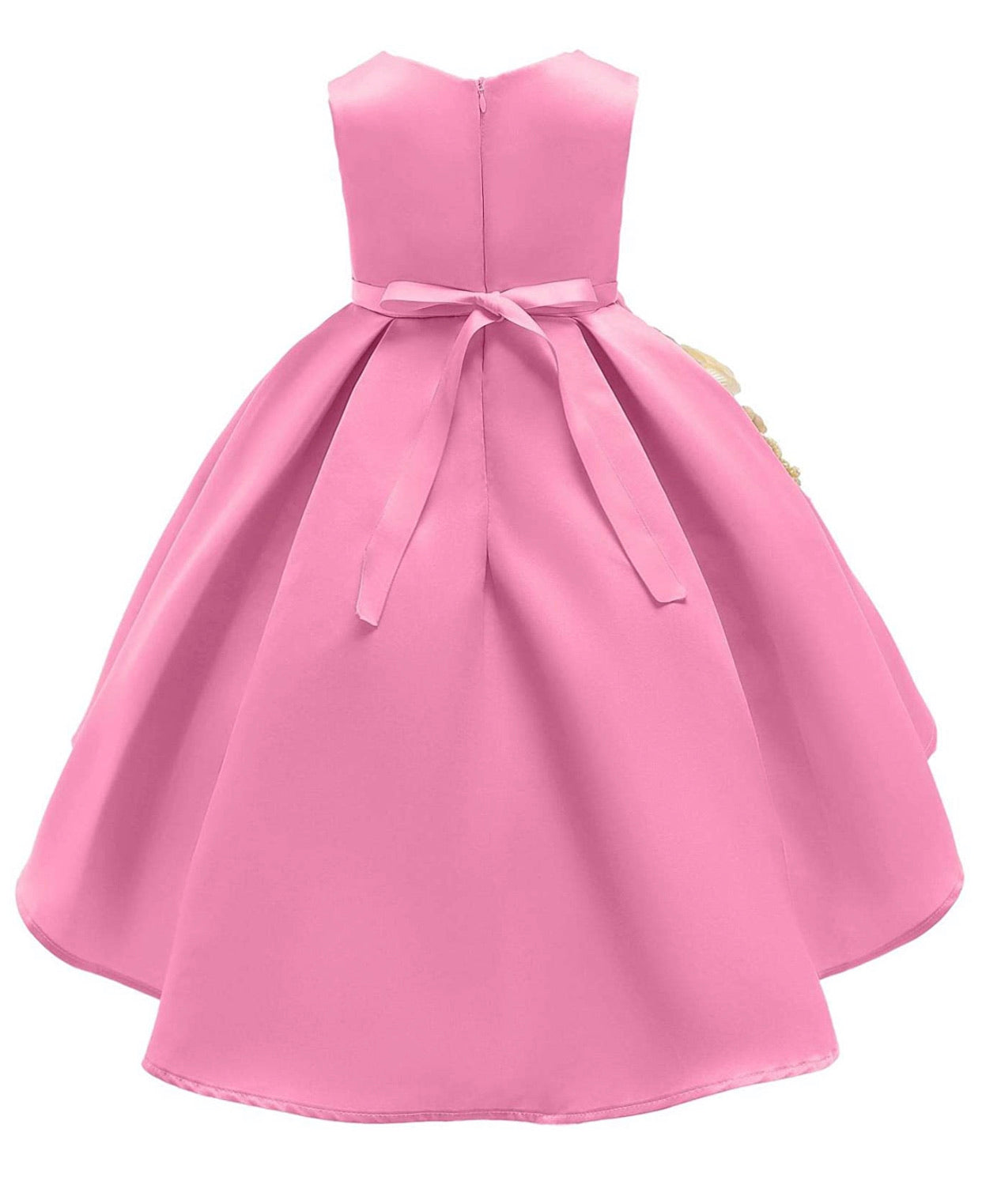 Lovely Full Flower Girl’s Dress, Sizes 2T - 9 (Pink)