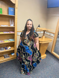 Chain Print Short Sleeve Maxi Dress, Sizes Small - 3XLarge