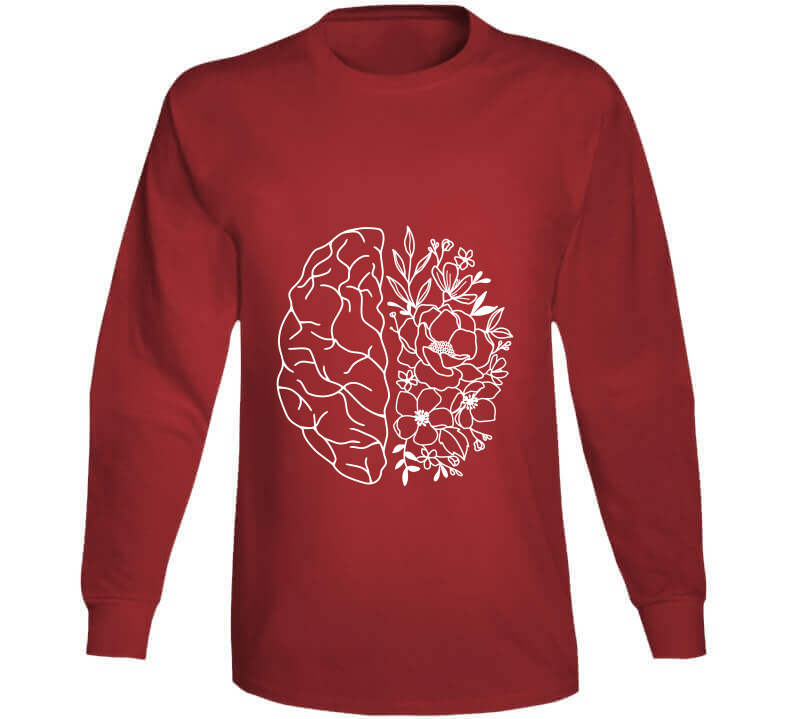 Floral Brain Mental Health Awareness Ladies T Shirt