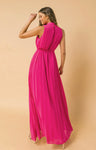 I Owe You Woven Maxi Dress - Solid Fuchsia Woven Baby Pleated Dress, Sizes Small to Large