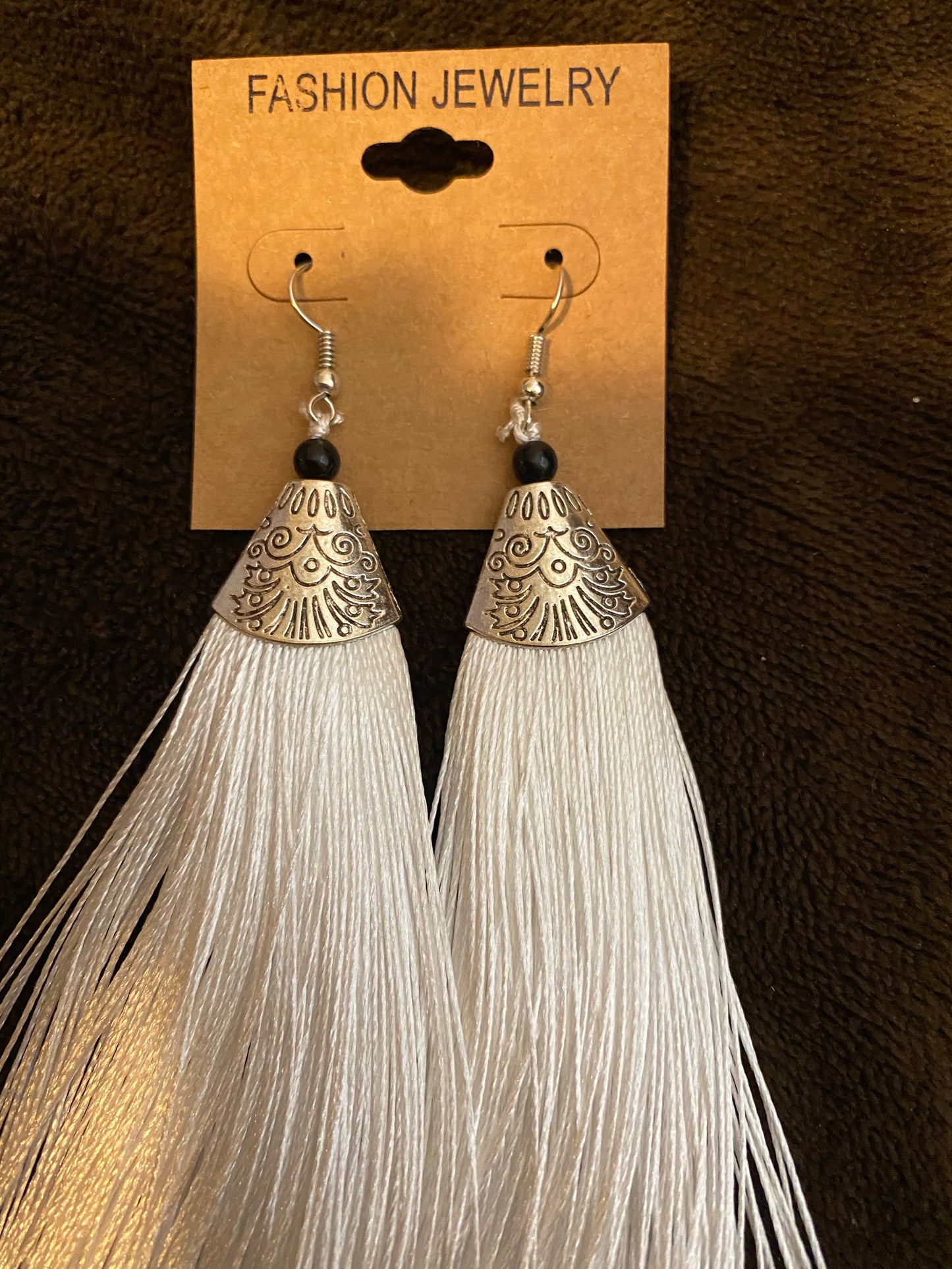 Fish Hook Pierced Tassel Fringe Earrings