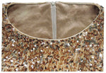 Boatneck Sleeveless Retro Inspired Dress, Sizes XSmall - 3XLarge (US Size 0 - 18W) Champagne Sequin