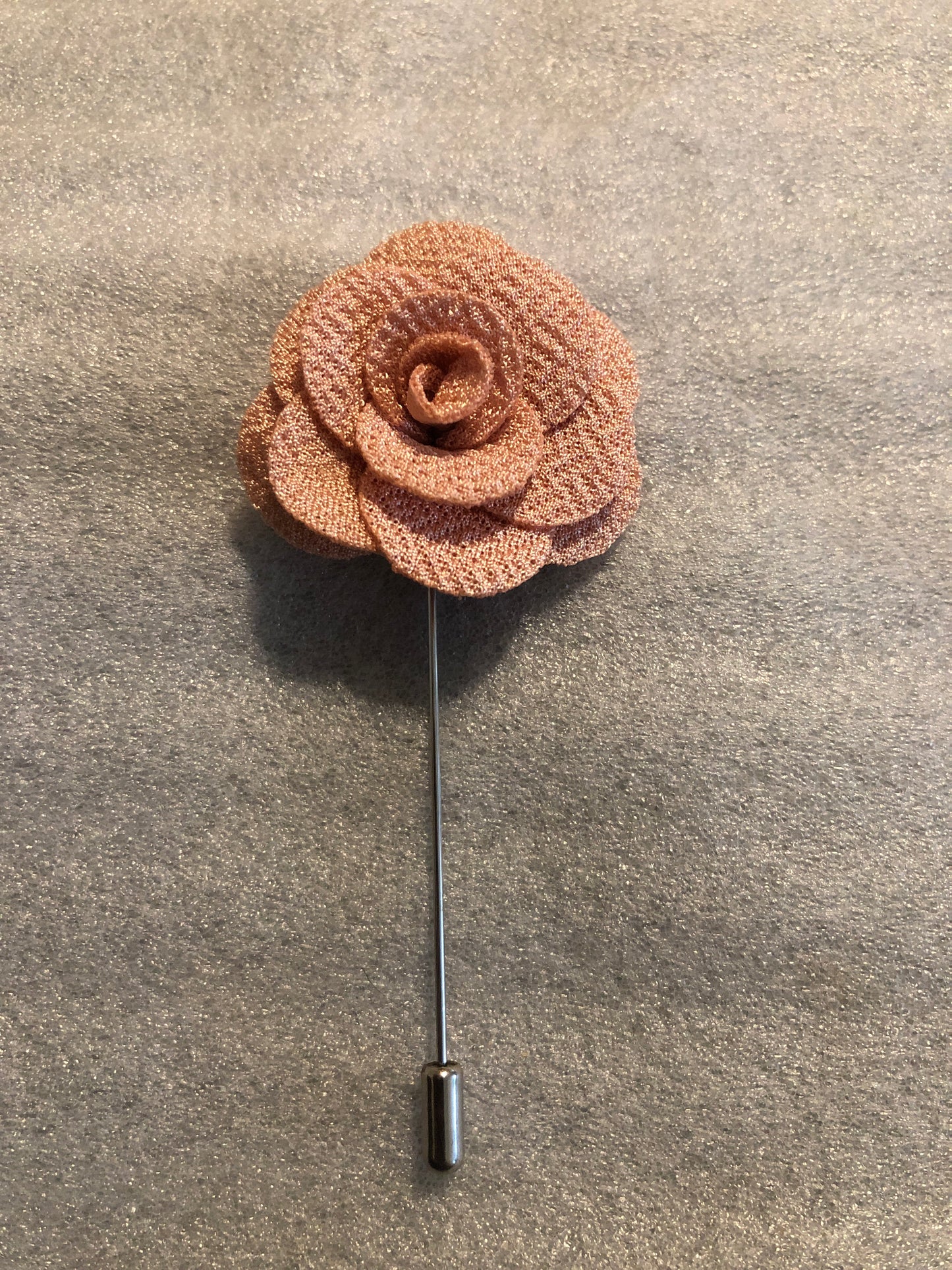 Handmade Flower Lapel Pin - Pink