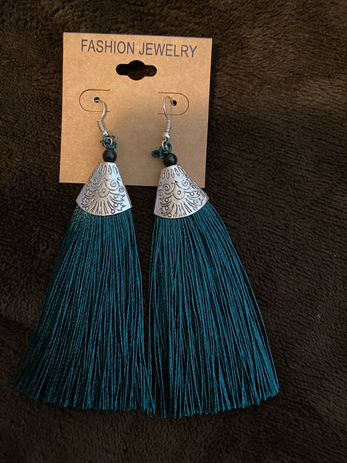 Fish Hook Pierced Tassel Fringe Earrings