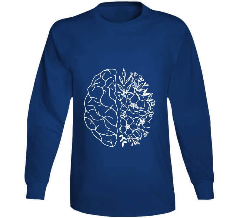 Floral Brain Mental Health Awareness Ladies T Shirt