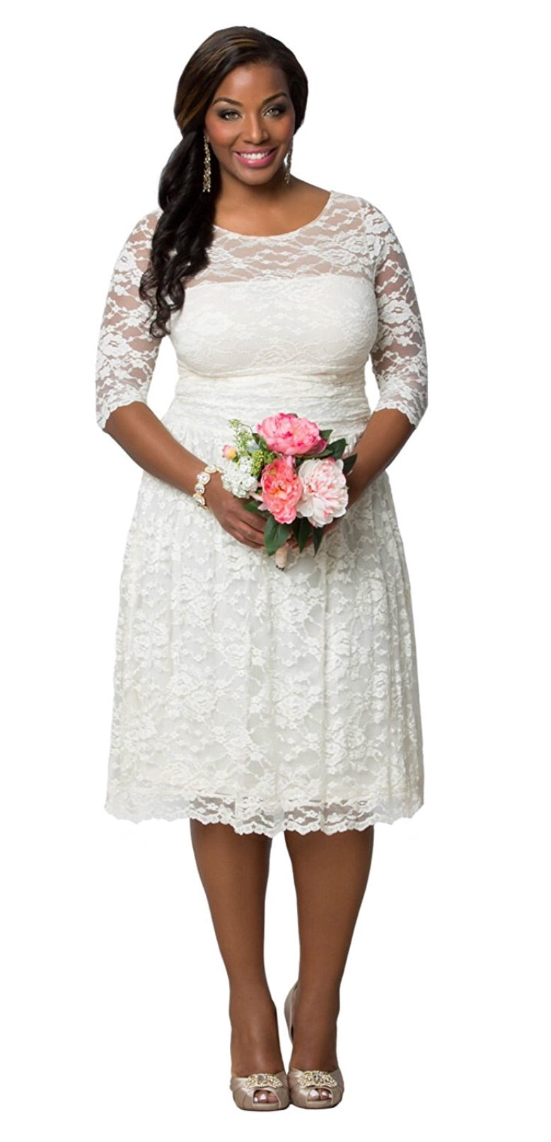 Kiyonna Women's Plus Size Aurora Lace Wedding Dress, US Sizes 10 - 32