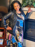 Chain Print Short Sleeve Maxi Dress, Sizes Small - 3XLarge