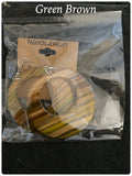 Acrylic Circle Dangle Striped Earrings