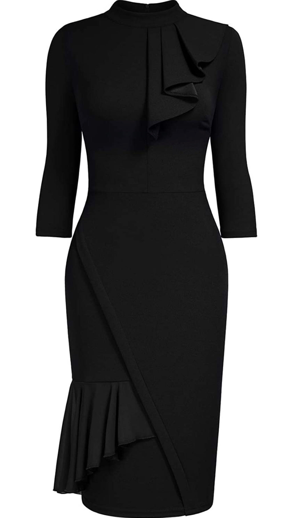 Vintage Inspired Pencil Dress, Sizes US 4 - 18 (Black)