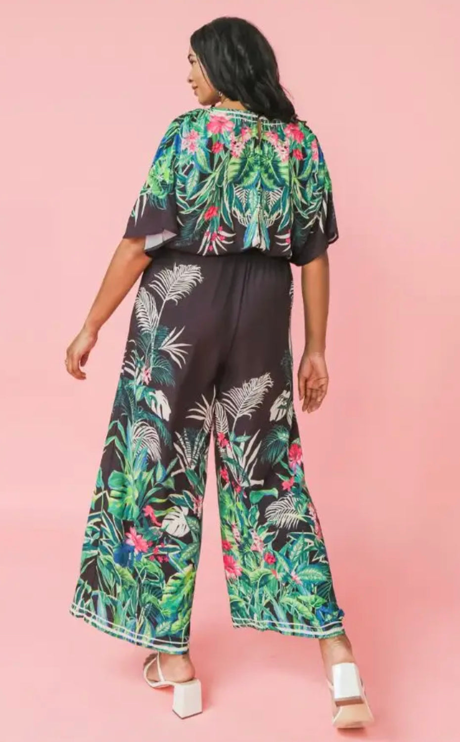 Floral Print Woven Jumpsuit, Sizes XLarge - 2XLarge