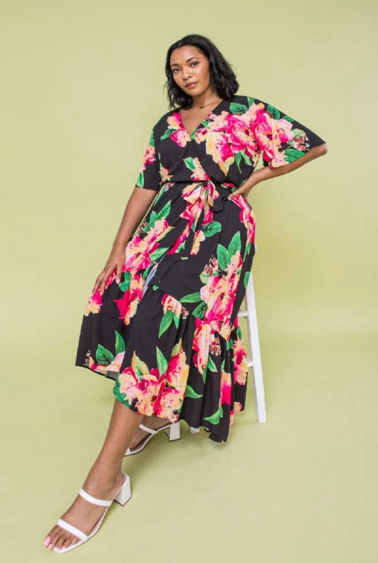 Floral Printed Maxi Dress, Sizes 1X - 3X