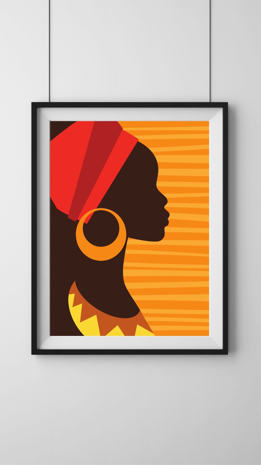 African Woman Silhouette Framed Art - Digital Download