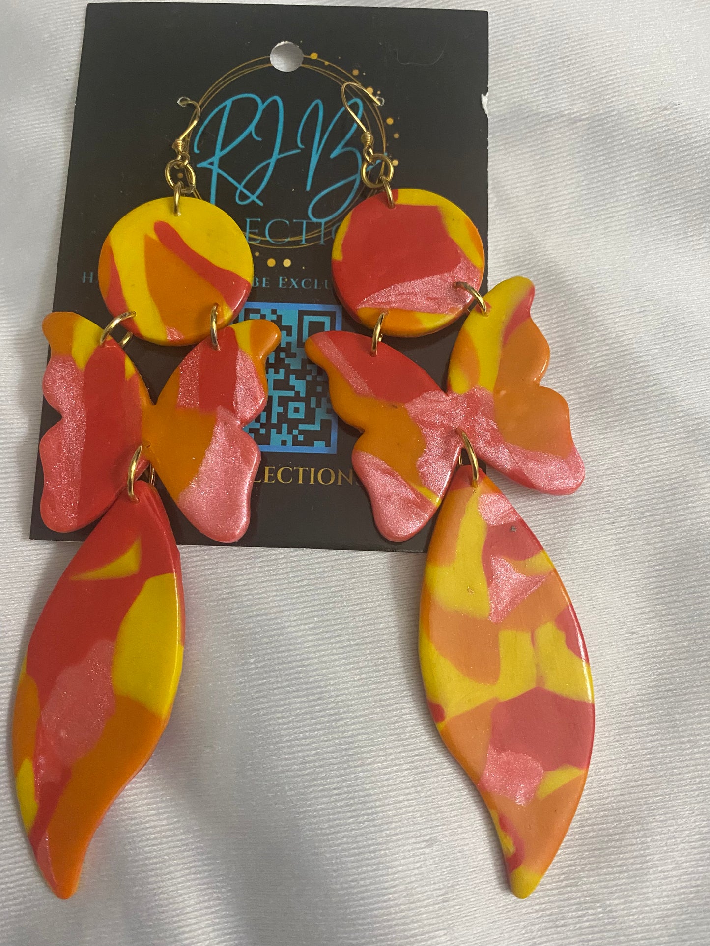 Handmade GORGEOUS Sparkle Butterfly Dangle Earrings