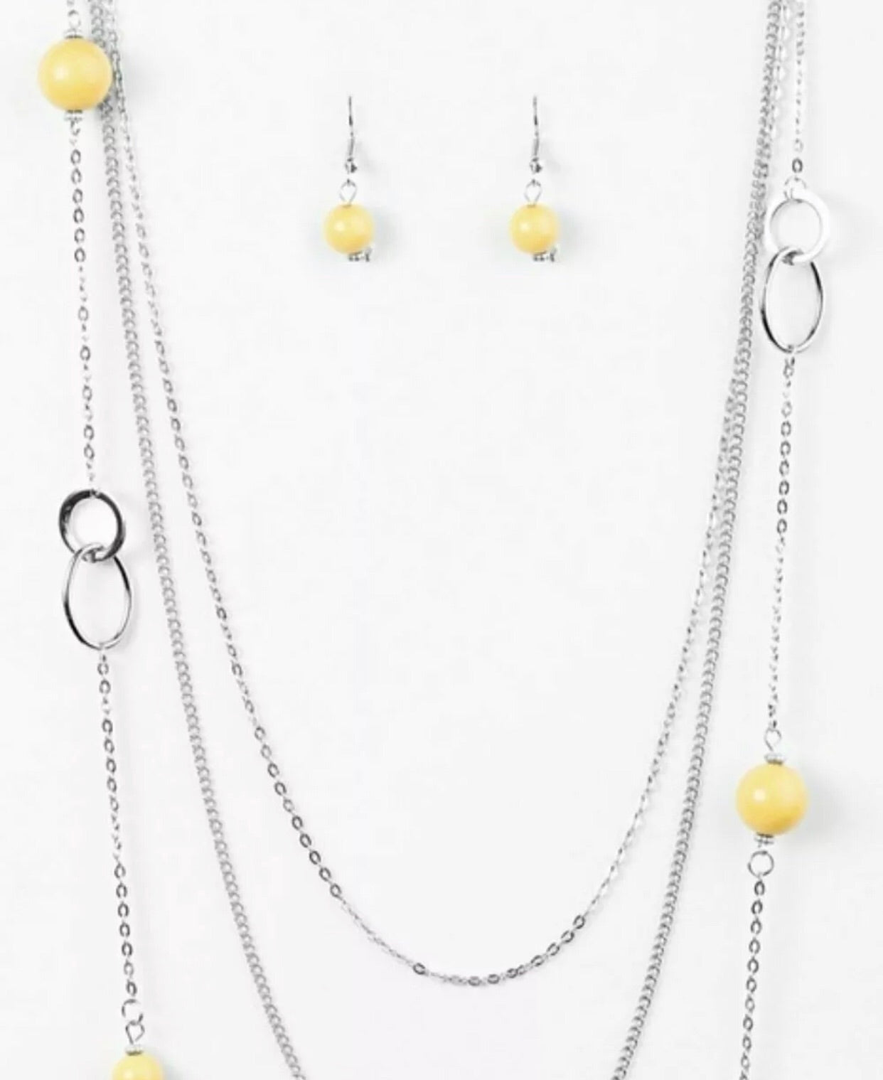 Beachside Babe Yellow Earrings & Necklace Set