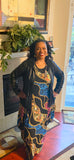 Chain Print Short Sleeve Maxi Dress, Sizes Small - 3XLarge