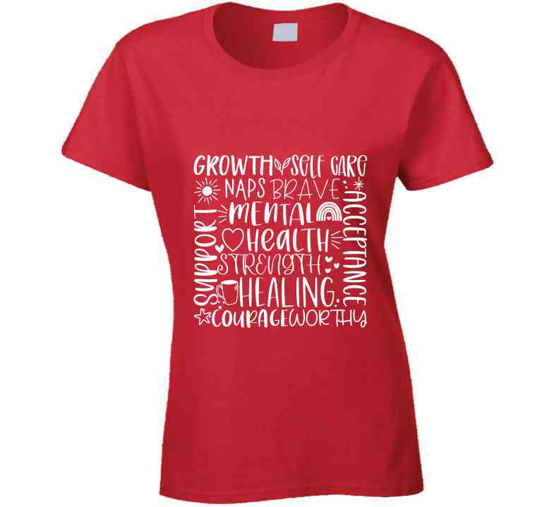 Mental Health Matters Words Ladies T Shirt