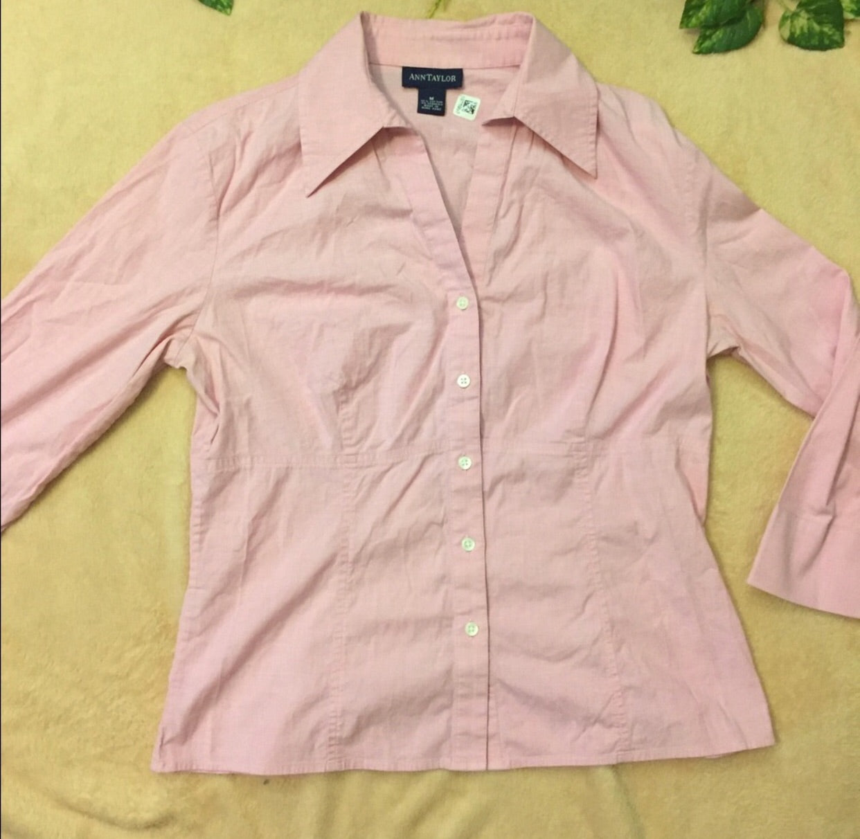Ann Taylor Oxford Button Up Blouse, US Size Medium - Gently Used