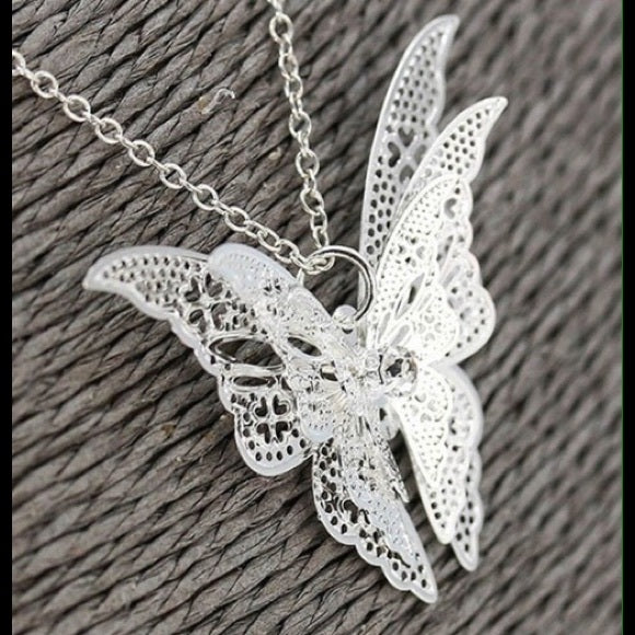 Silver Butterfly Pendant and Chain