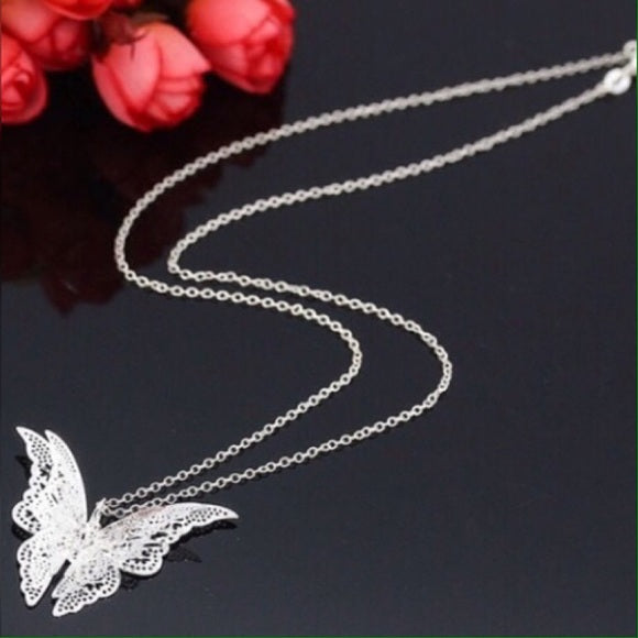 Silver Butterfly Pendant and Chain